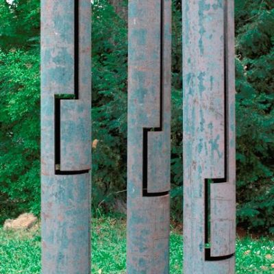 Drei Grafik-Rohrskulpturen:
<br />

<br />
Details